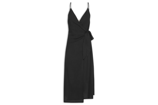 Vestido Midi Linho - Preto