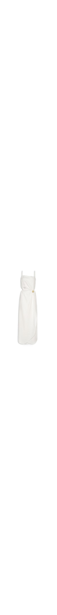 Vestido Midi Linho Transpasse Metal - Branco