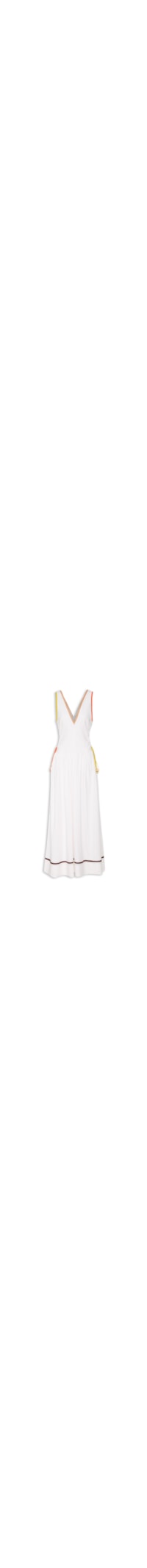 Vestido Midi Linho Vivos Coloridos - Off White