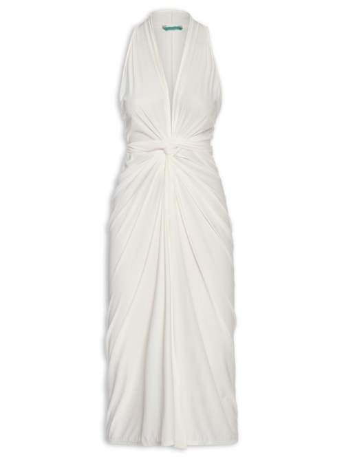 Vestido Midi Liso – Branco