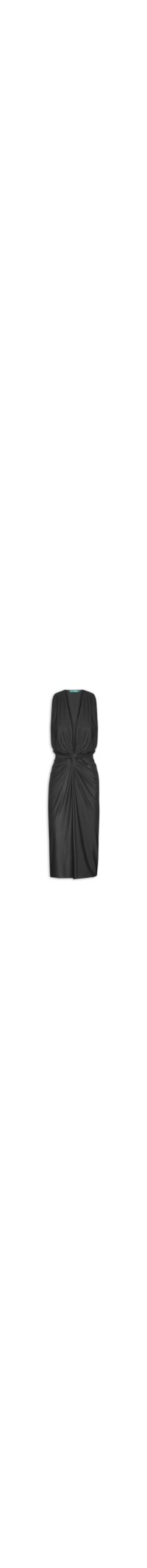 Vestido Midi Liso - Preto