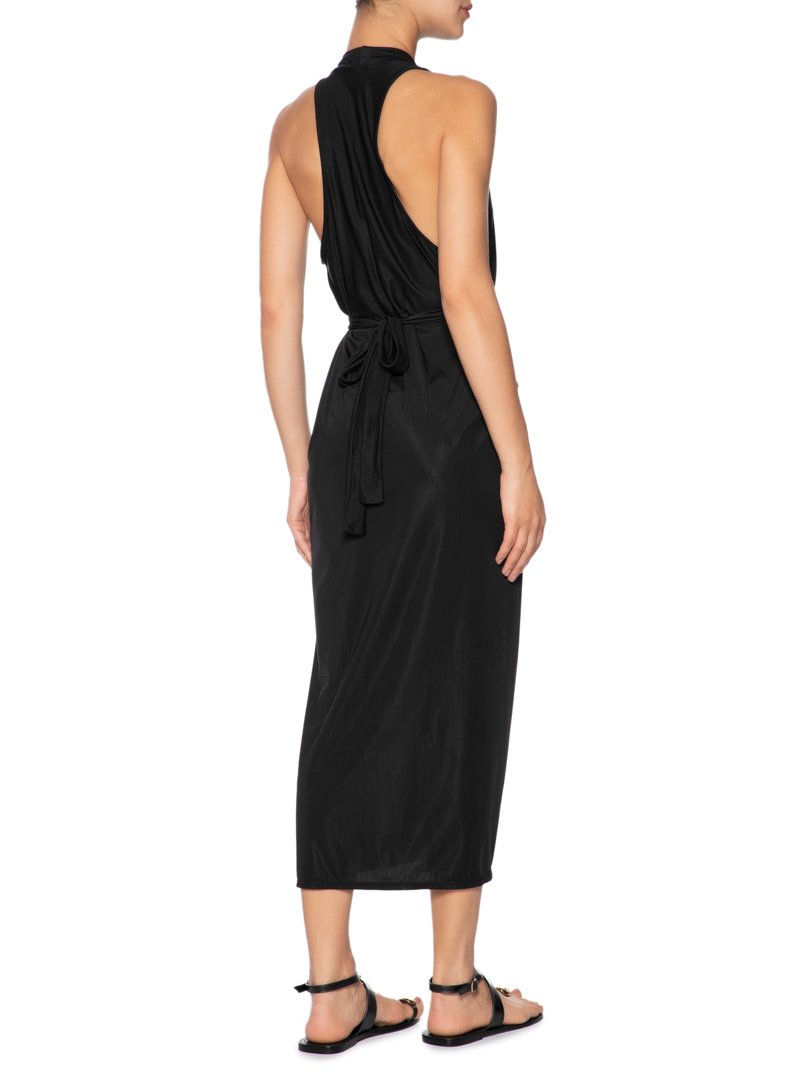 Vestido Midi Liso Preto Cia Marítima