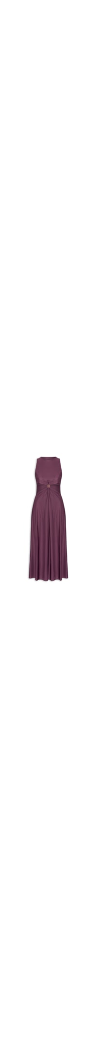 Vestido Midi Liso - Roxo