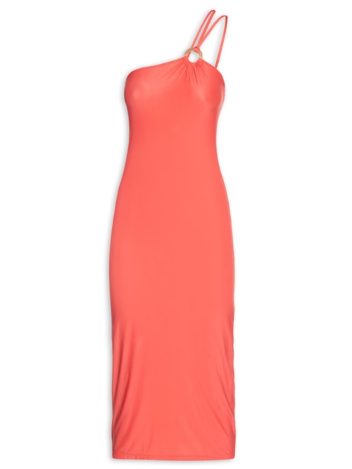 Vestido Midi Liso – Vermelho