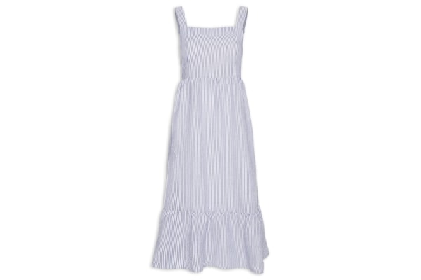 Vestido Midi Listrado - Azul