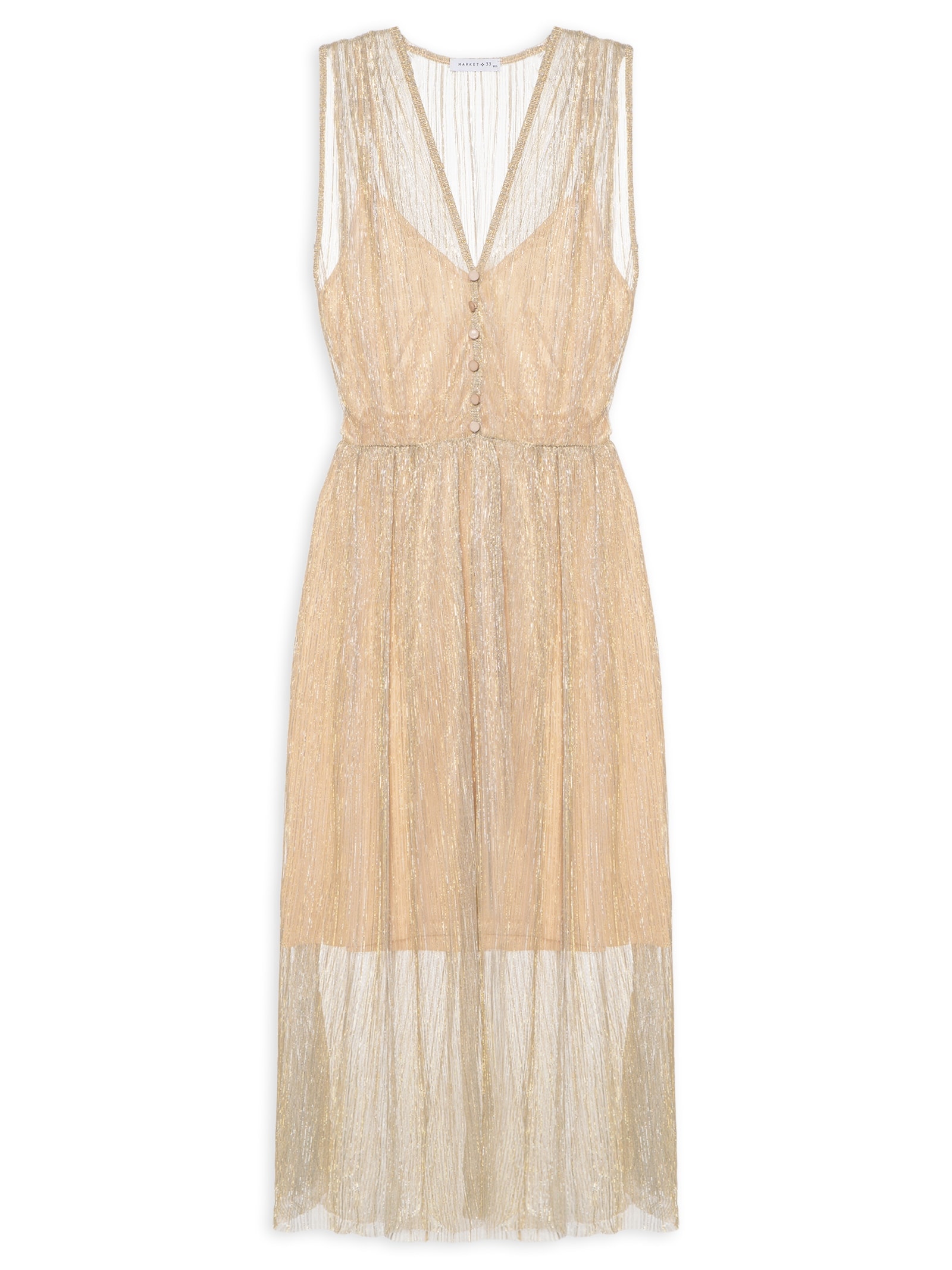 Vestido Midi Luréx Dourado Market 33