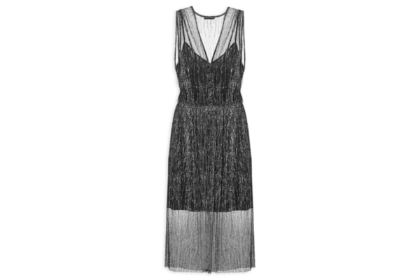 Vestido Midi Luréx - Preto