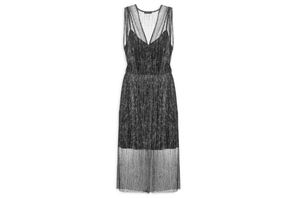 Vestido Midi Luréx - Preto