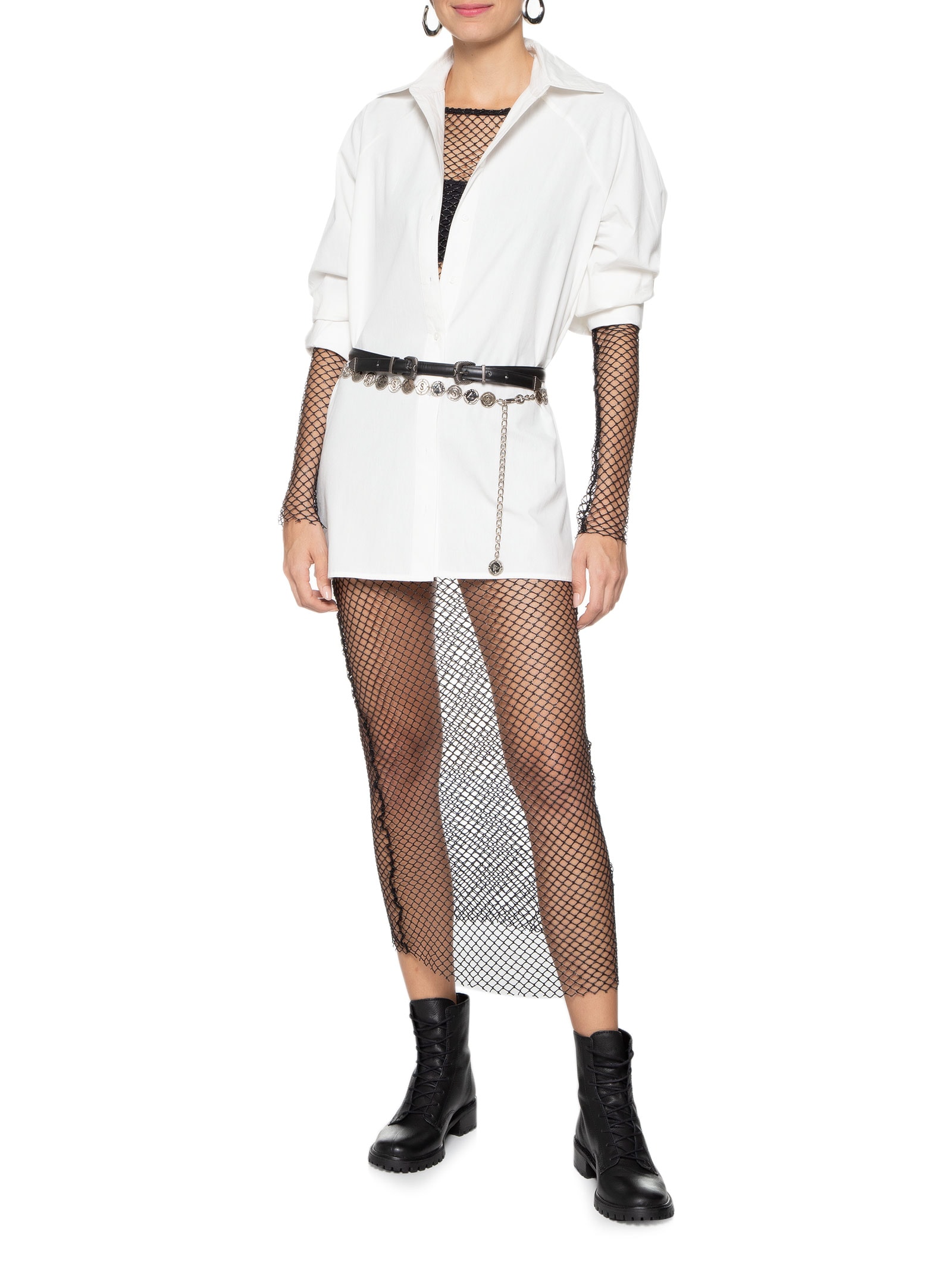 Vestido Midi Malha Metálica Preto  Market 33