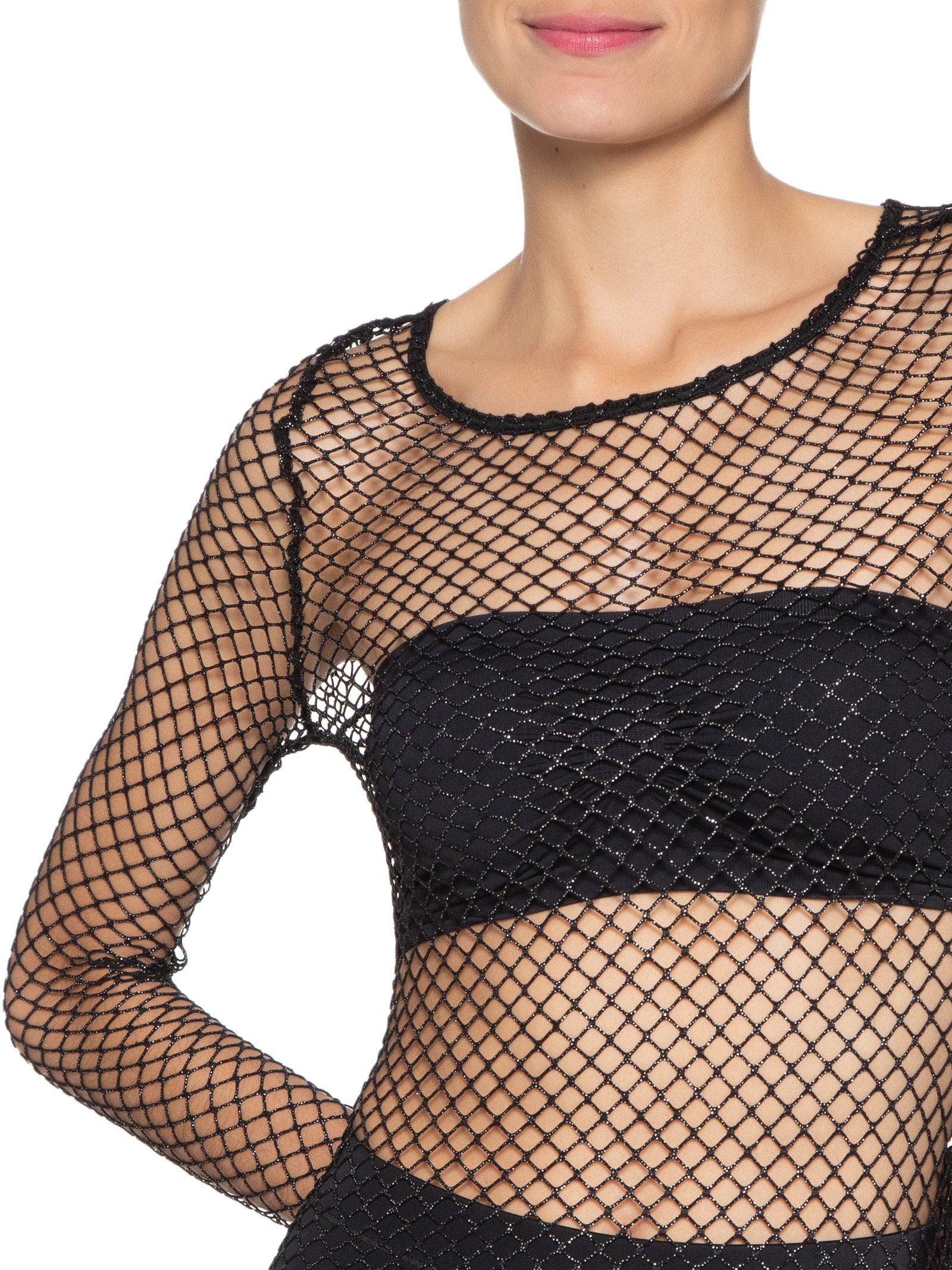 Vestido Midi Malha Metálica Preto  Market 33