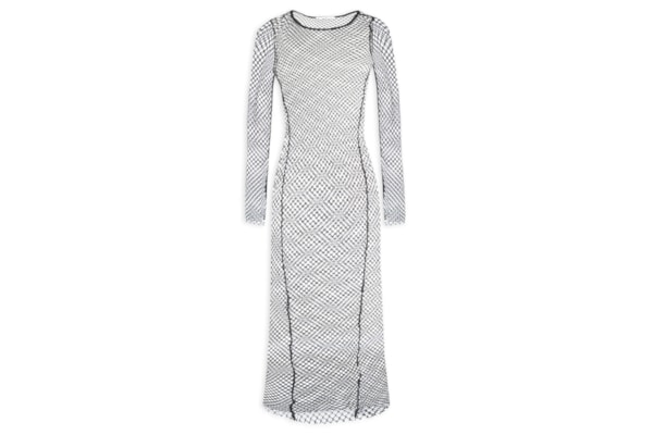 Vestido Midi Malha Metálica - Preto 