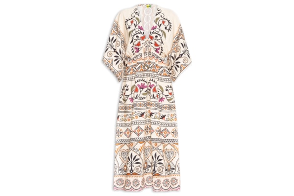 Vestido Midi Manga Adriele - Bege