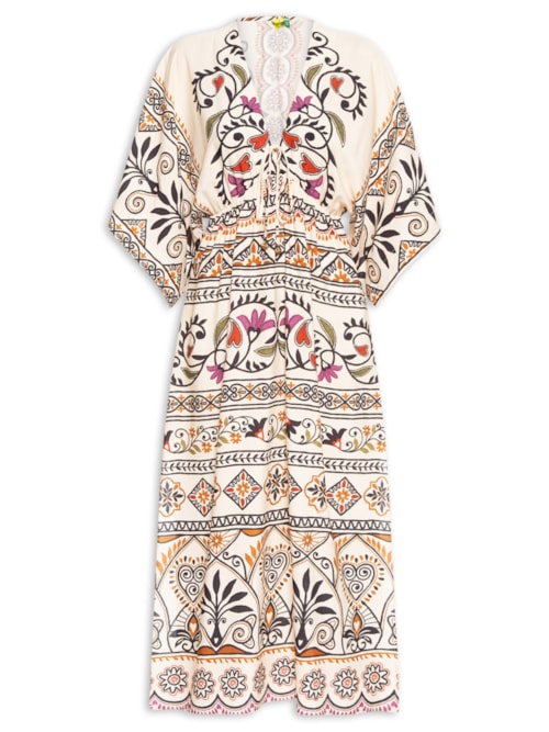 Vestido Midi Manga Adriele – Bege