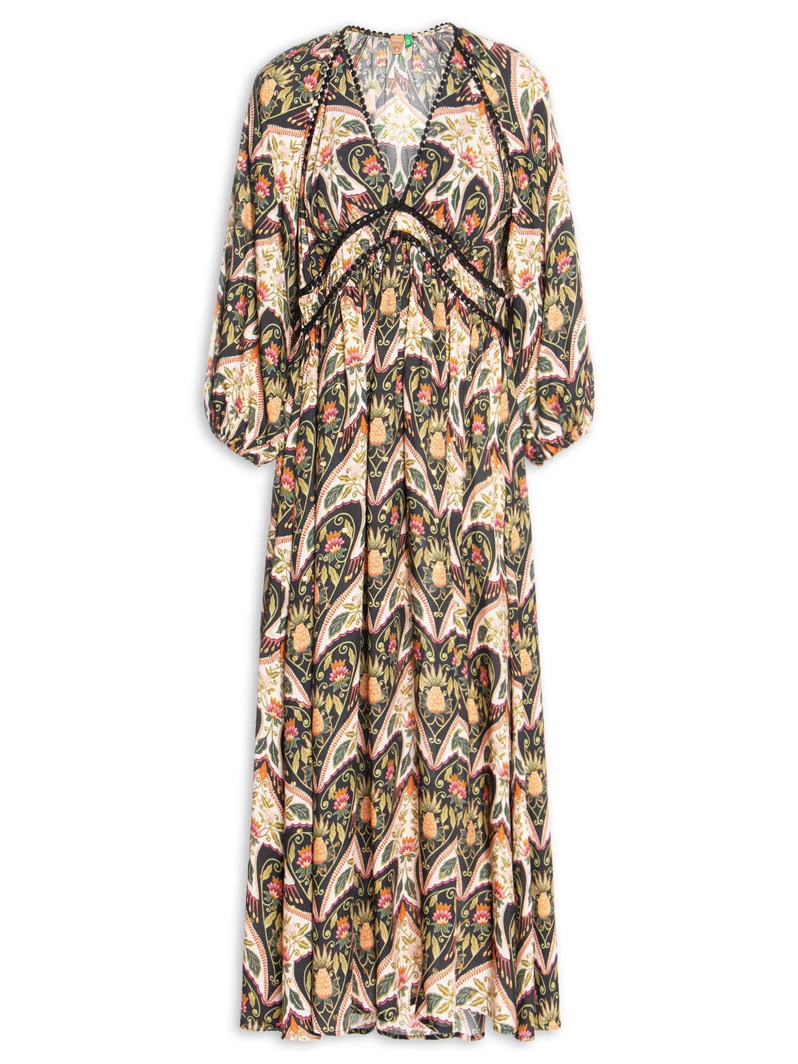 Vestido Midi Manga Andorinha Verde Farm