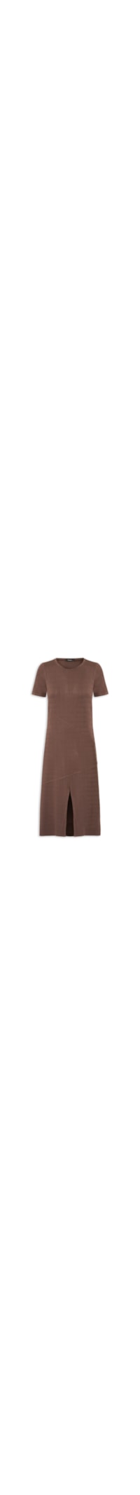 Vestido Midi Manga Curta com Recortes – Preto