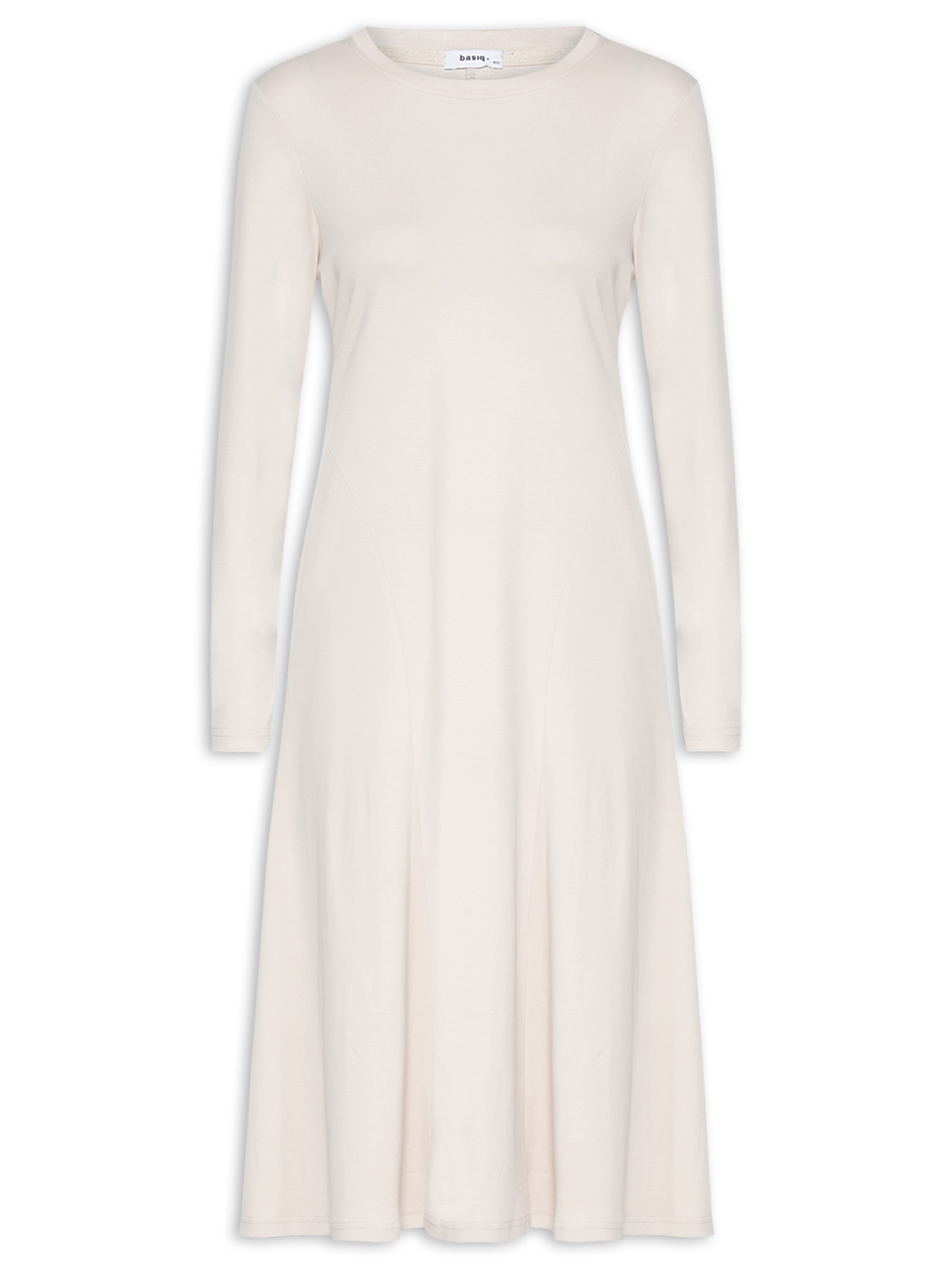 Vestido Midi Manga Longa Cinza  Basiq