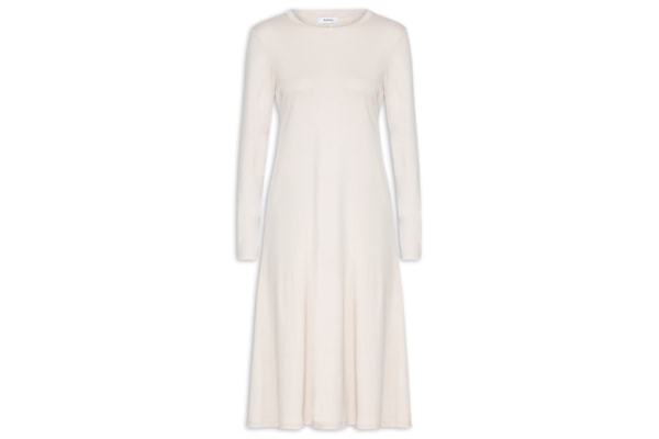 Vestido Midi Manga Longa - Cinza 