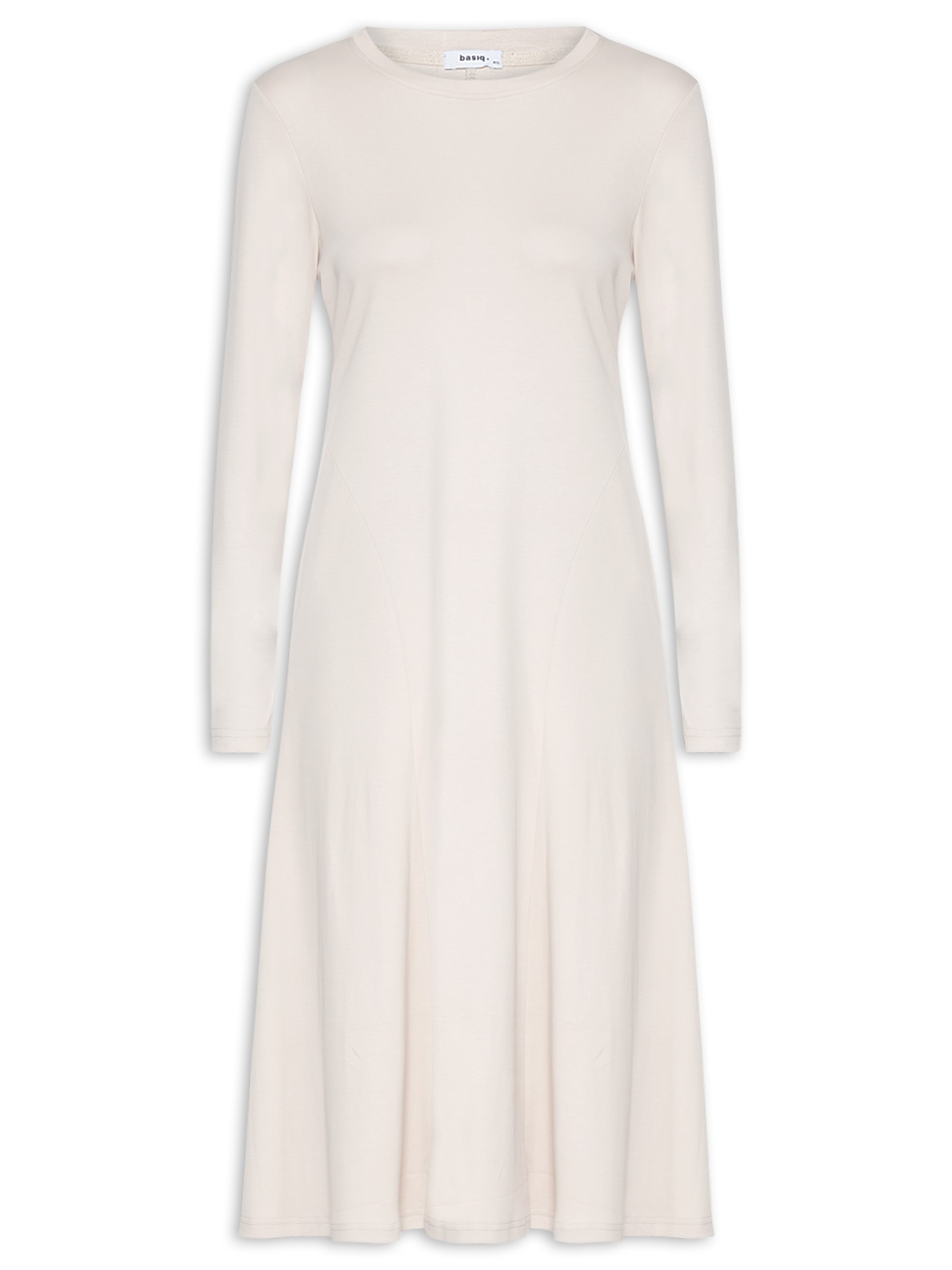 Vestido Midi Manga Longa Cinza  Basiq