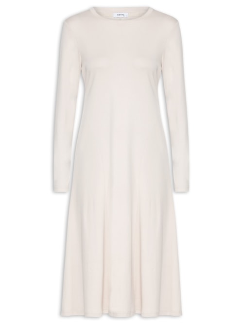 Vestido Midi Manga Longa – Cinza