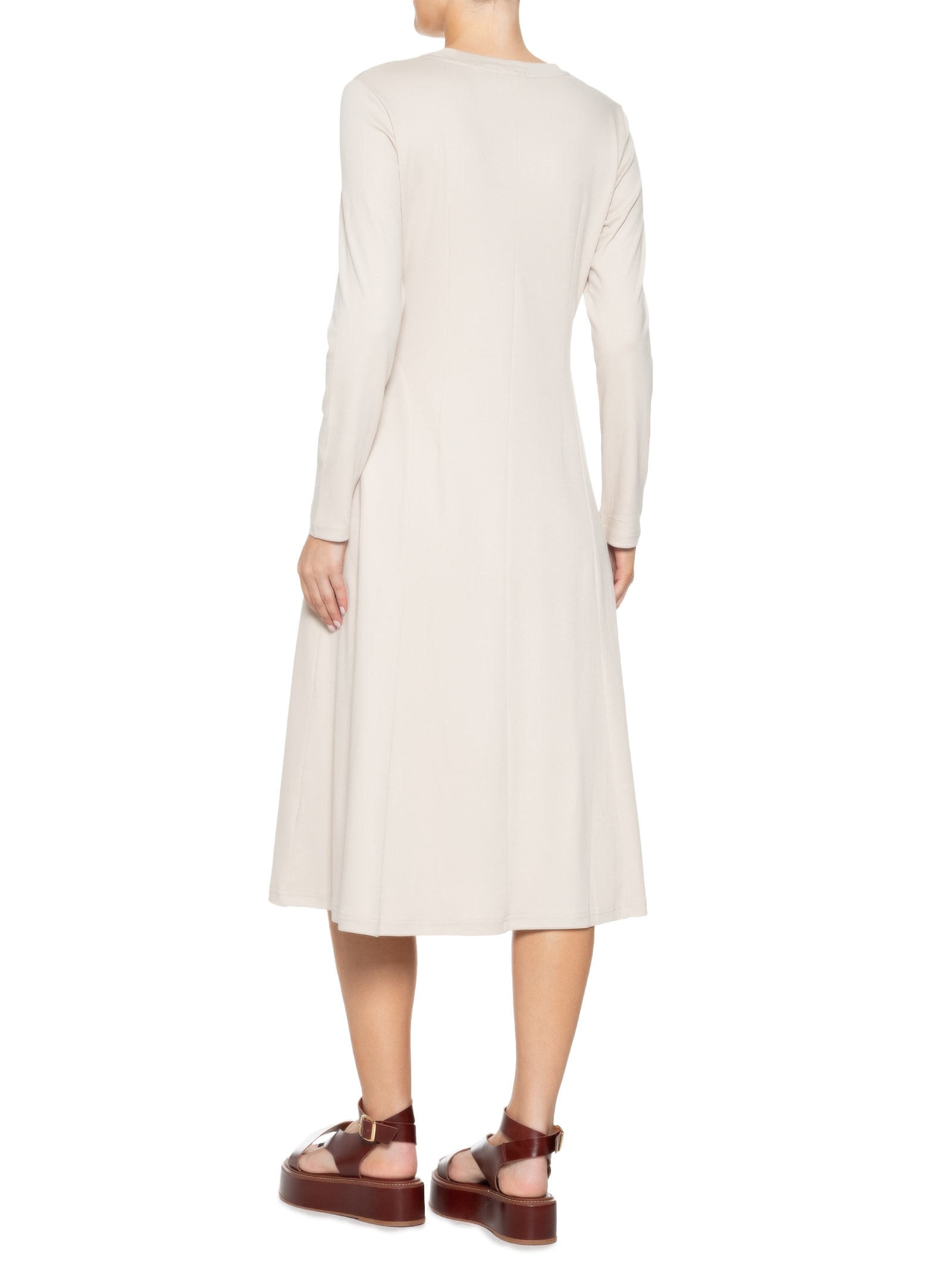 Vestido Midi Manga Longa Cinza  Basiq