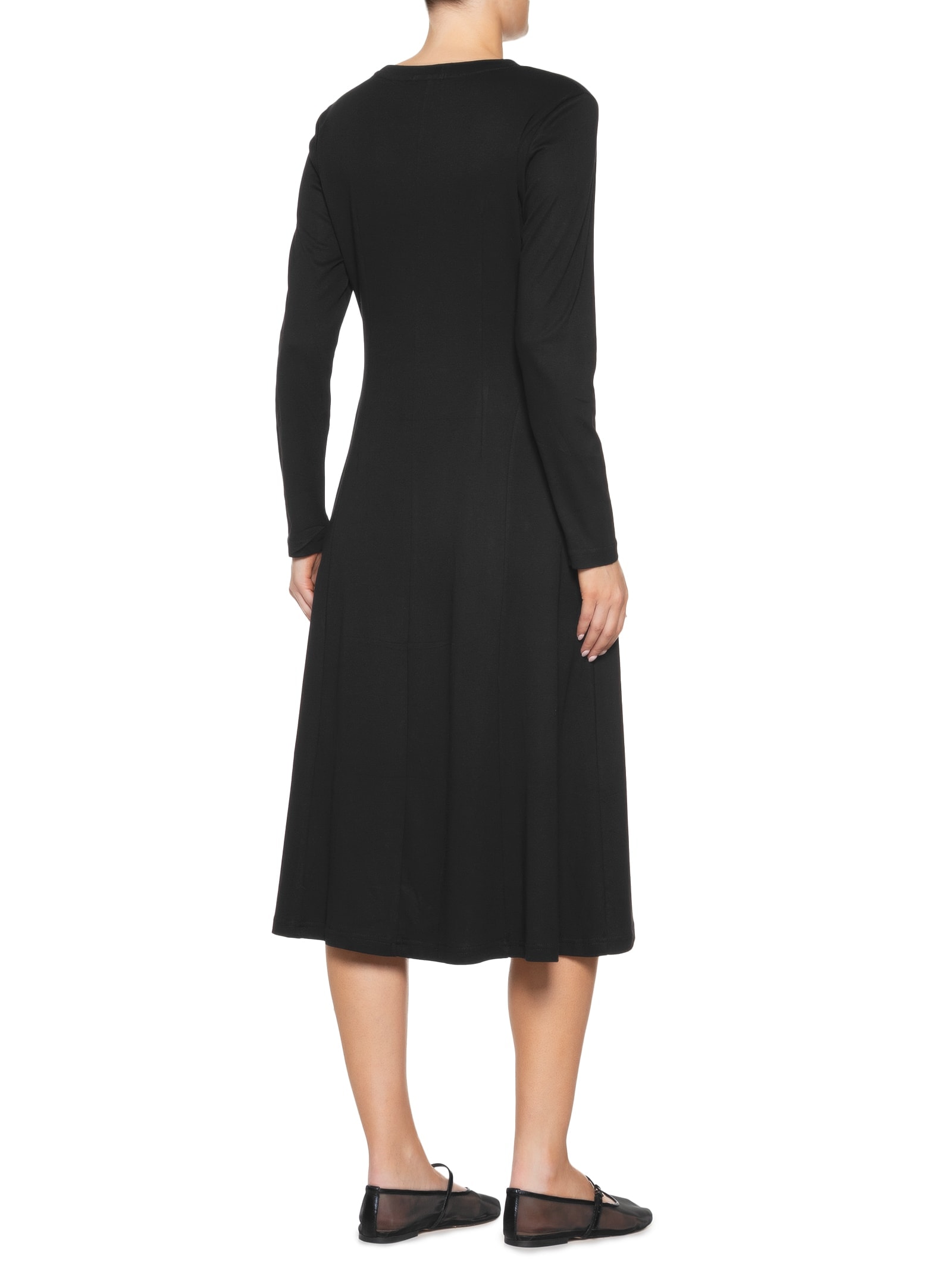 Vestido Midi Manga Longa Preto Basiq