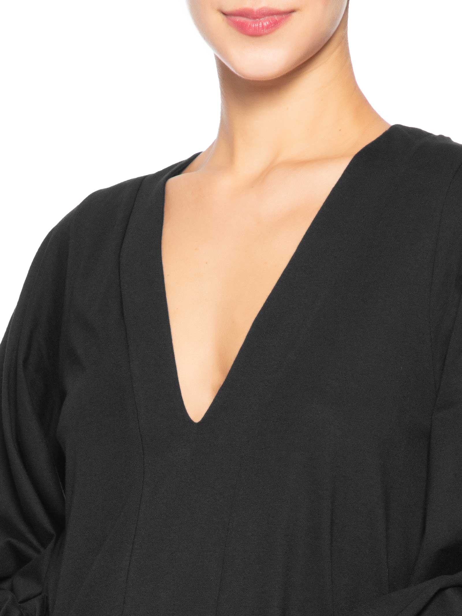 Vestido Midi Manga Longa Preto Animale