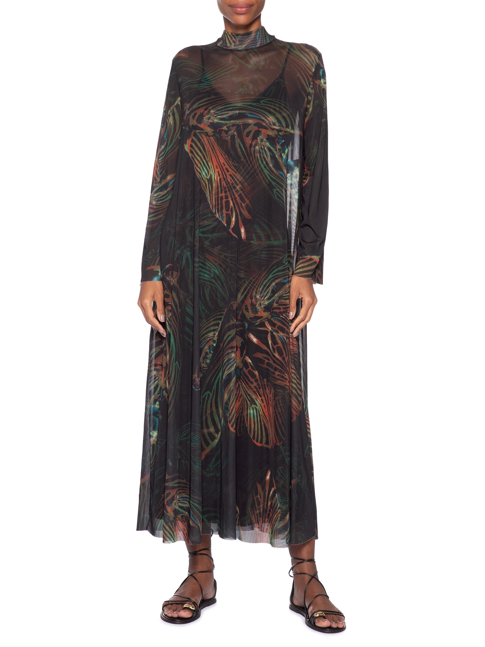 Vestido Midi Manga Longa Tule Pupa Preto Osklen