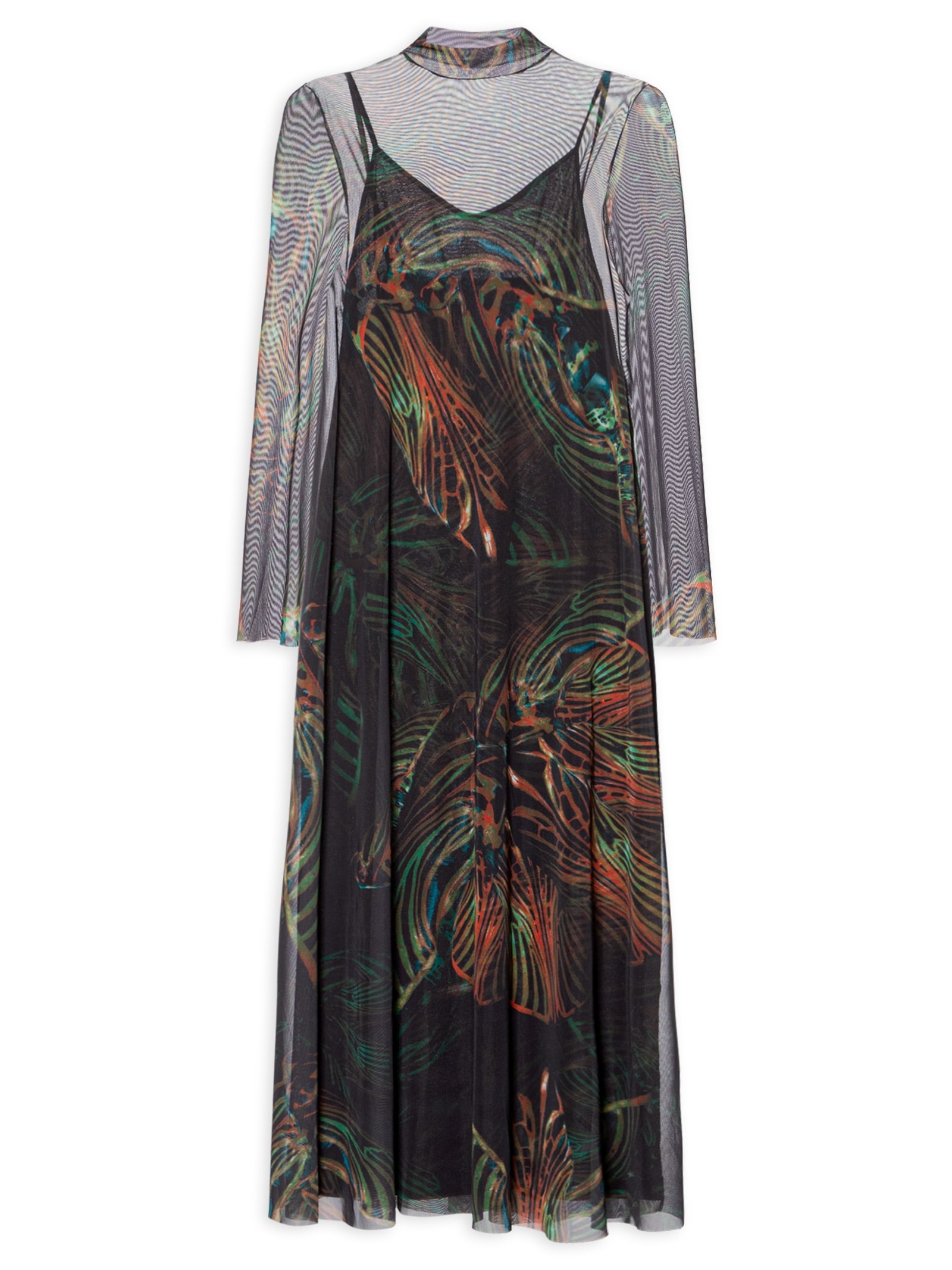 Vestido Midi Manga Longa Tule Pupa Preto Osklen