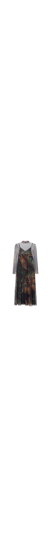 Vestido Midi Manga Longa Tule Pupa - Preto