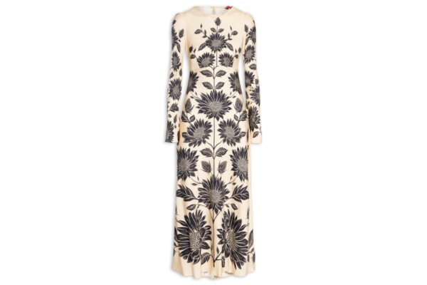 Vestido Midi Manga Maria Lia - Bege