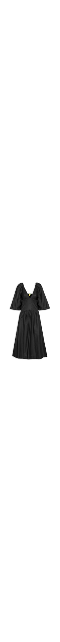 Vestido Midi Mangas - Preto