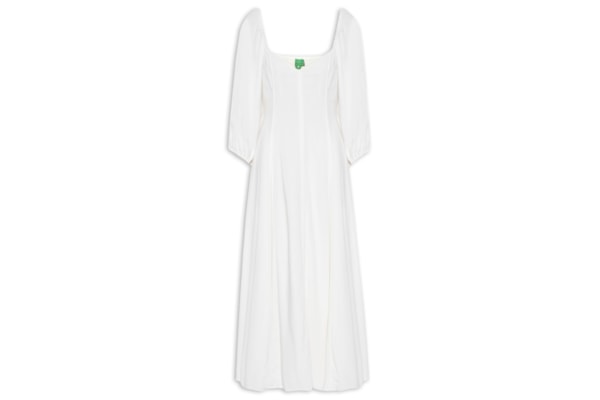 Vestido Midi Mangas Viés - Branco
