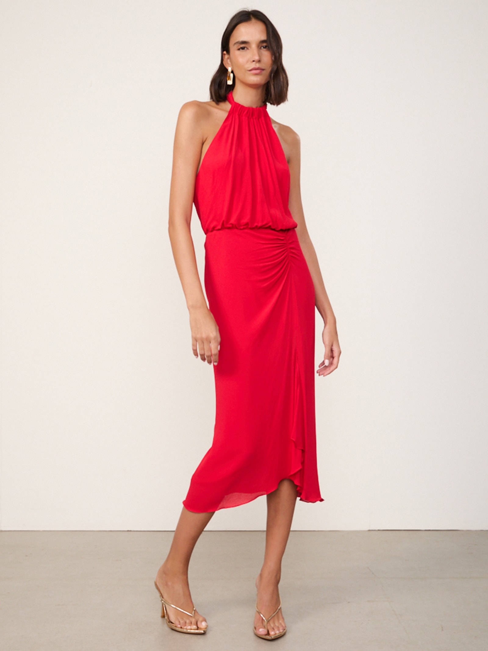 Vestido Midi Marbet Vermelho Animale