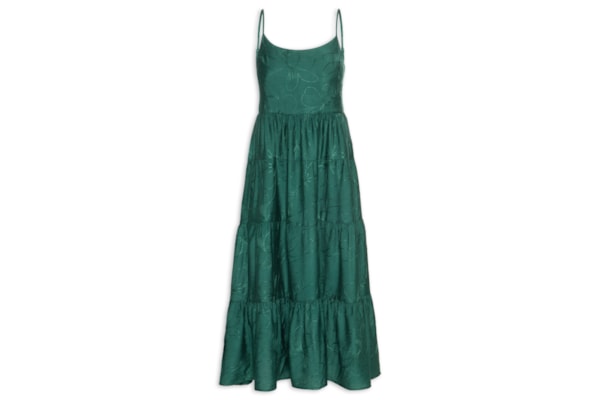 Vestido Midi Marias Bordado - Verde