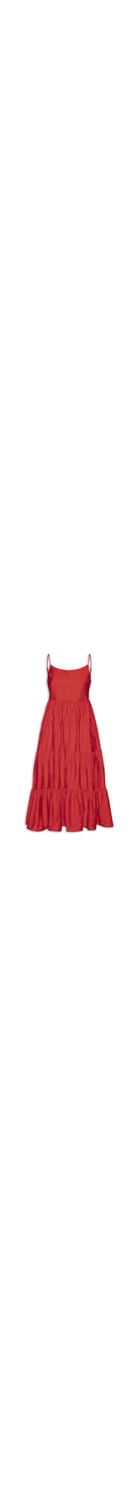 Vestido Midi Marias Bordado - Vermelho