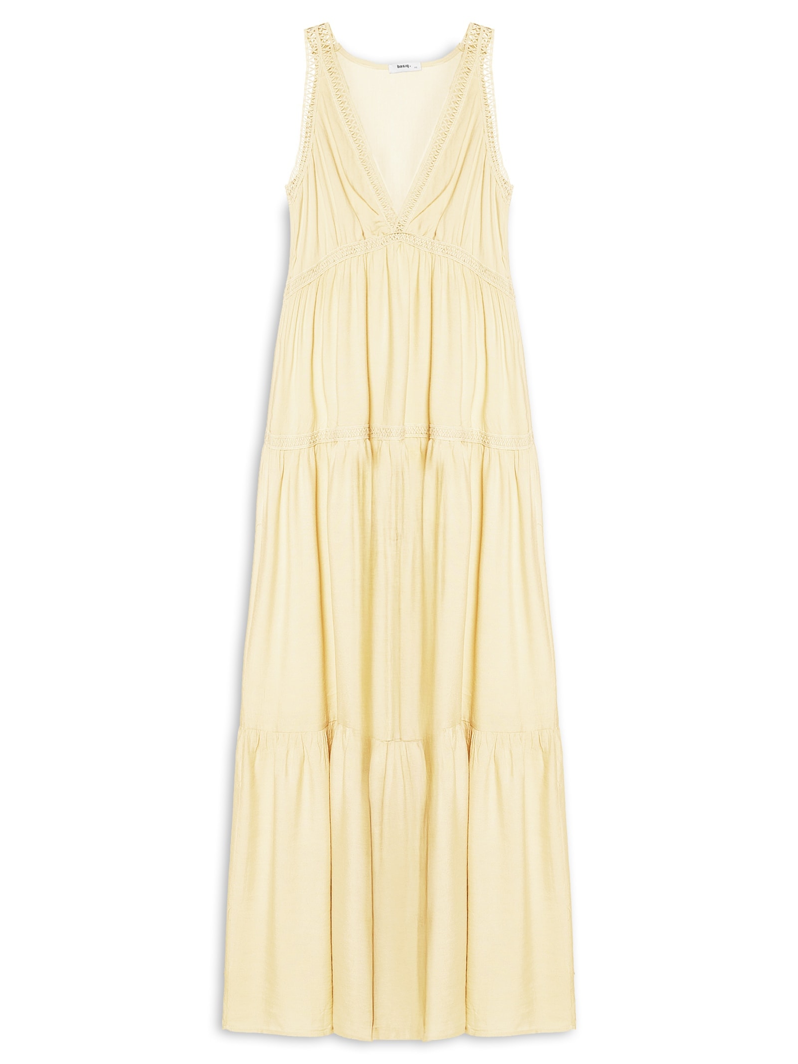 Vestido Midi Marias Com Detalhe Amarelo Basiq