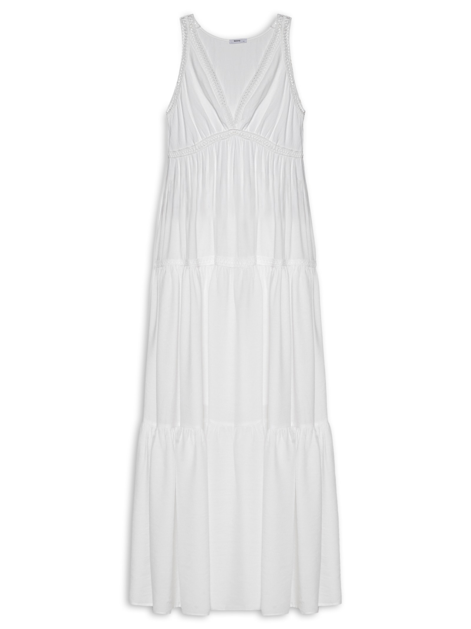 Vestido Midi Marias Com Detalhe Branco Basiq