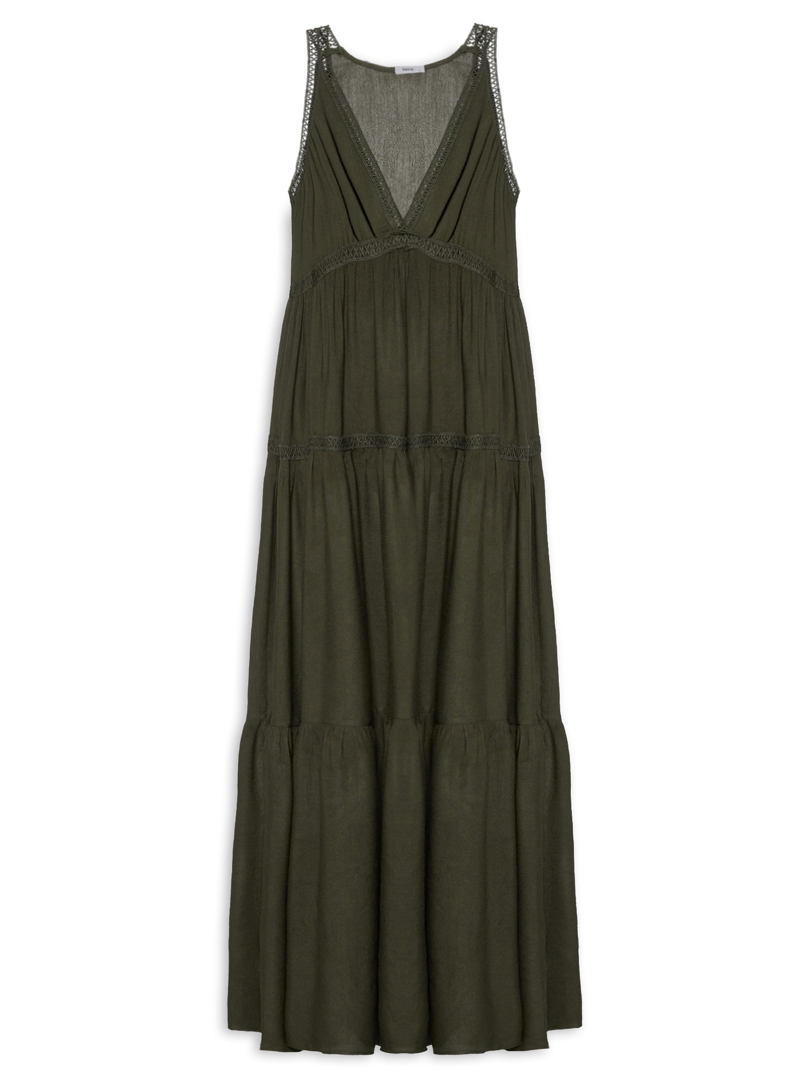 Vestido Midi Marias Com Detalhe Marrom Basiq