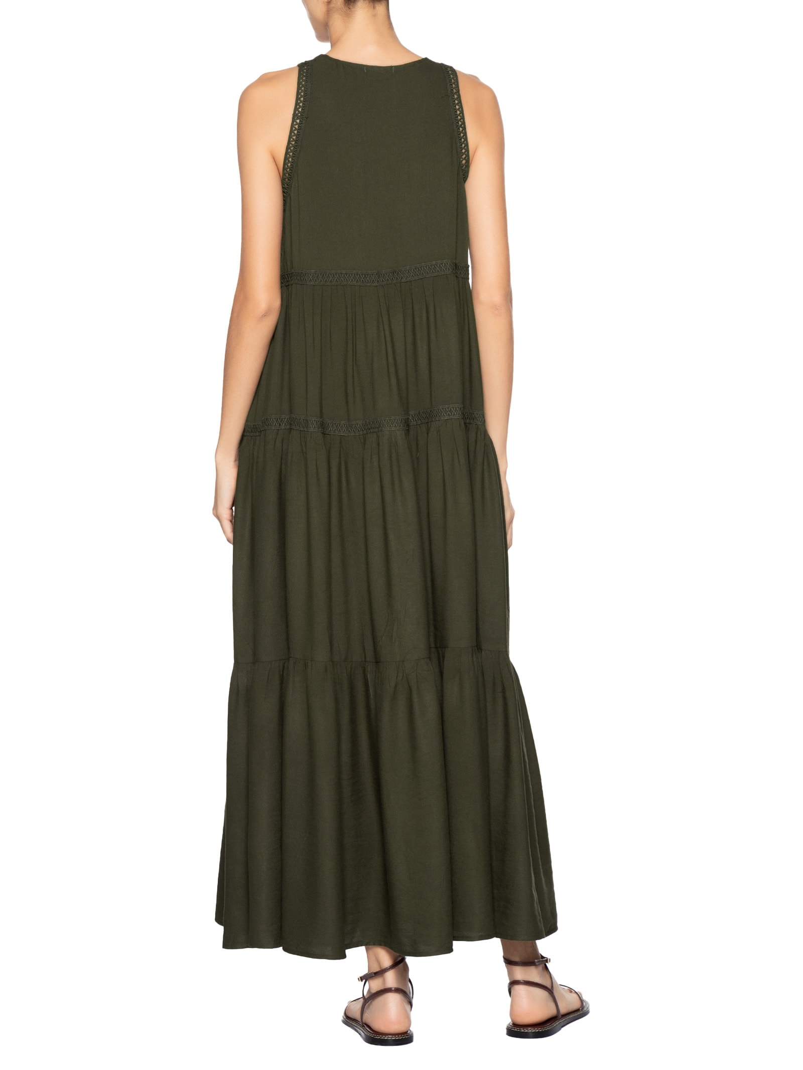 Vestido Midi Marias Com Detalhe Marrom Basiq