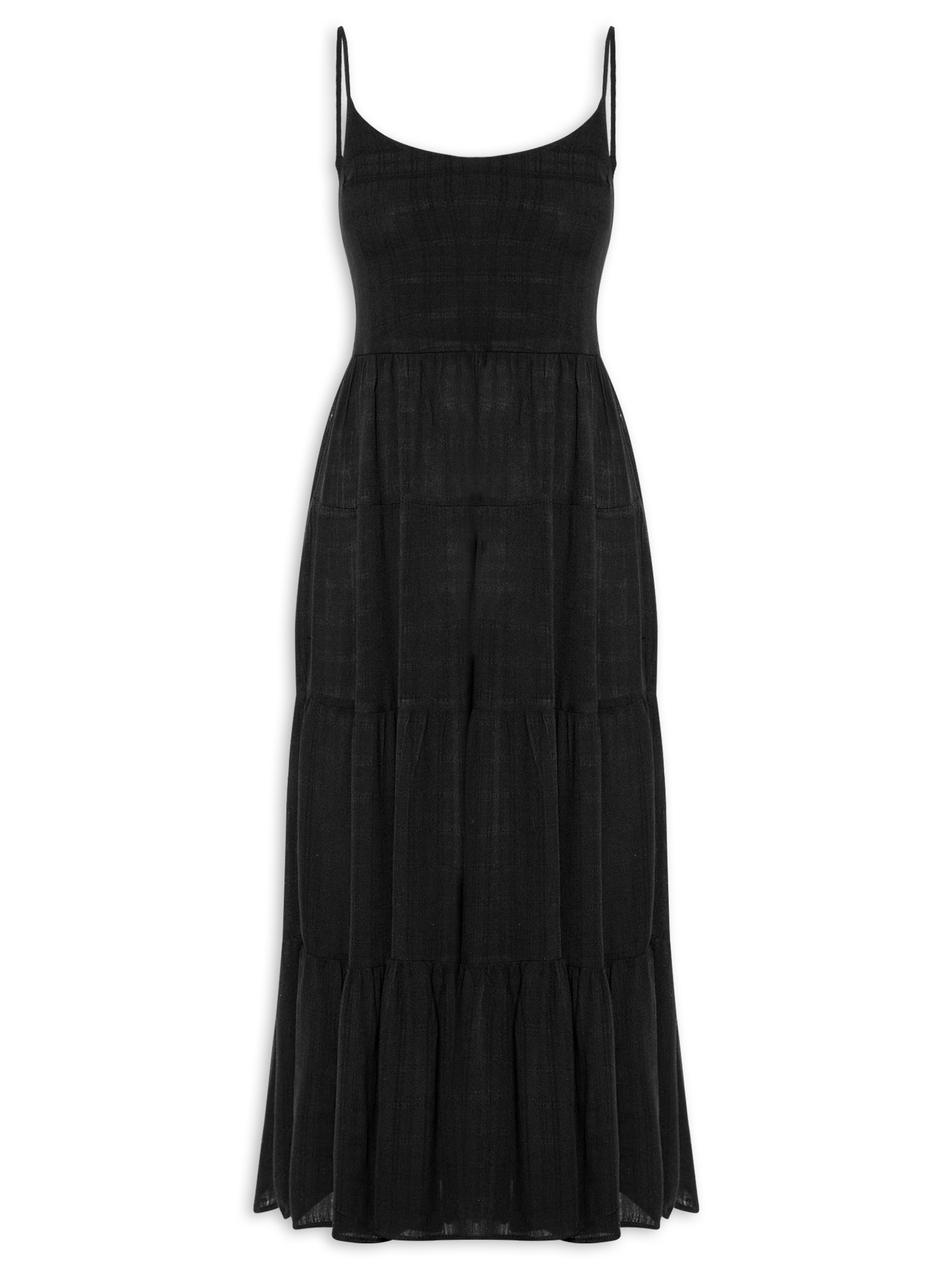 Vestido Midi Marias De Alça Preto Basiq