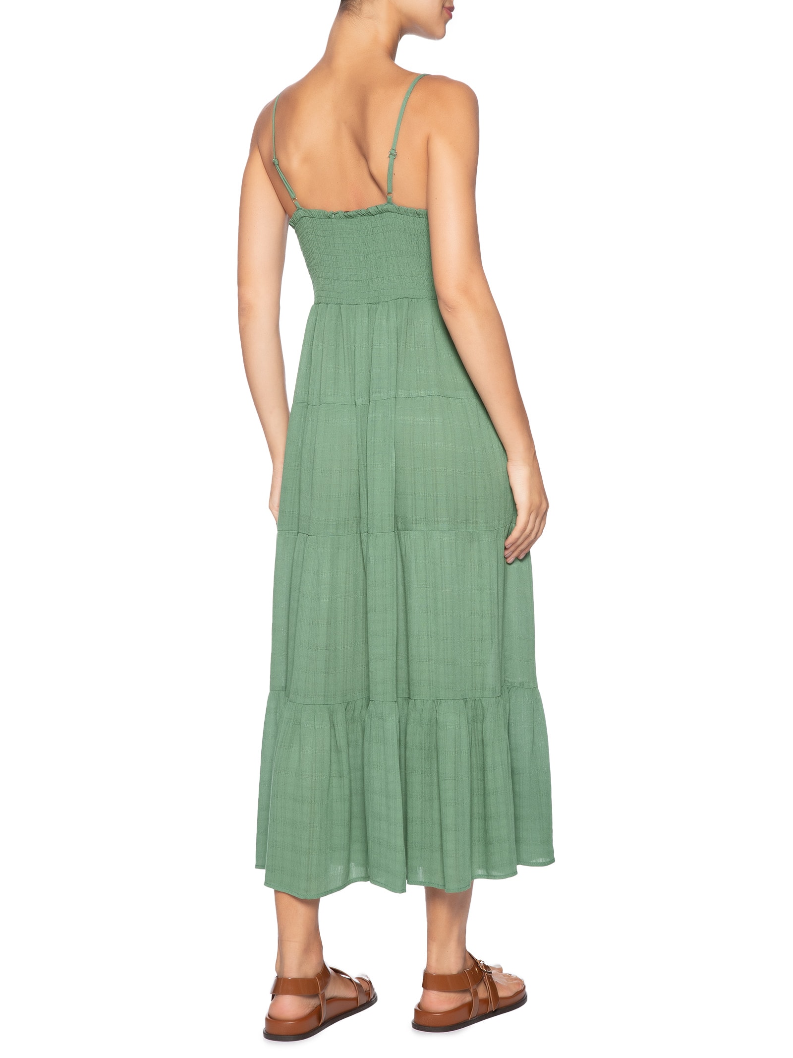 Vestido Midi Marias De Alça Verde Basiq