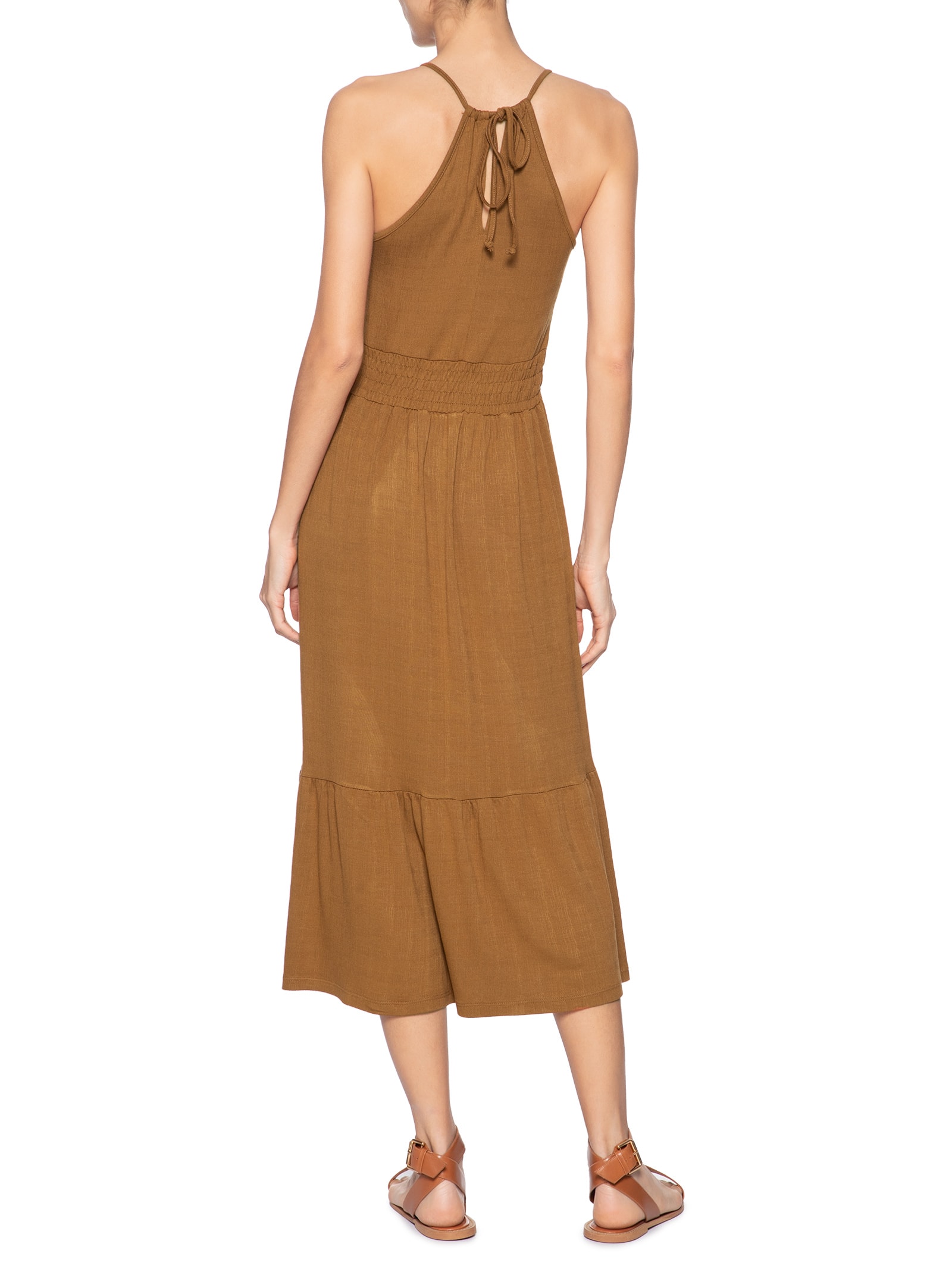 Vestido Midi Marias Marrom  Basiq