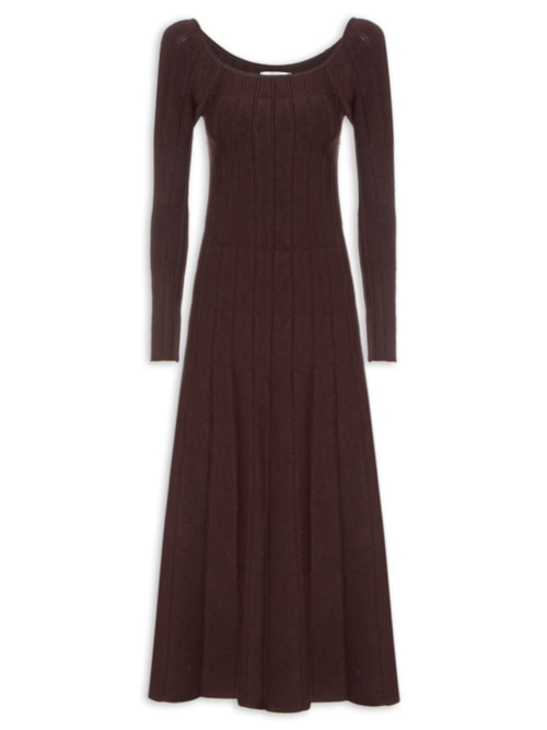 Vestido Midi - Marrom