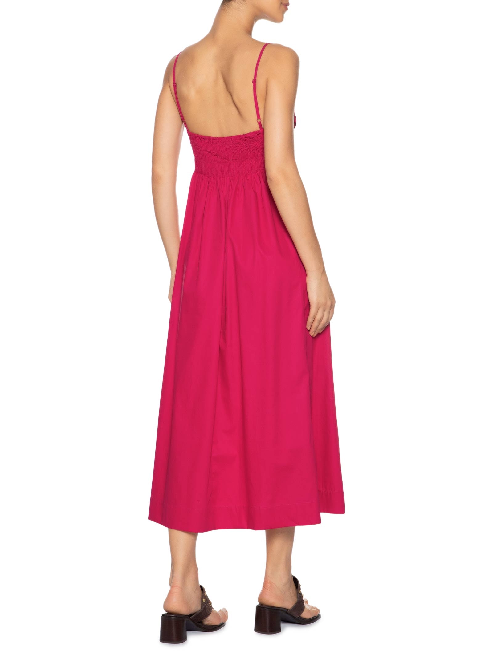 Vestido Midi Meia Taça Franzido Vermelho Animale