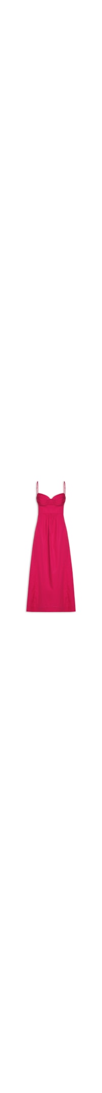 Vestido Midi Meia Taça Franzido - Vermelho