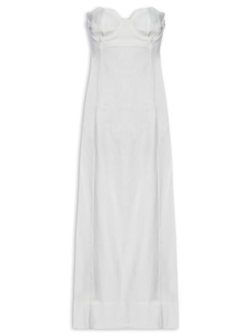 Vestido Midi Meia Taça – Off White