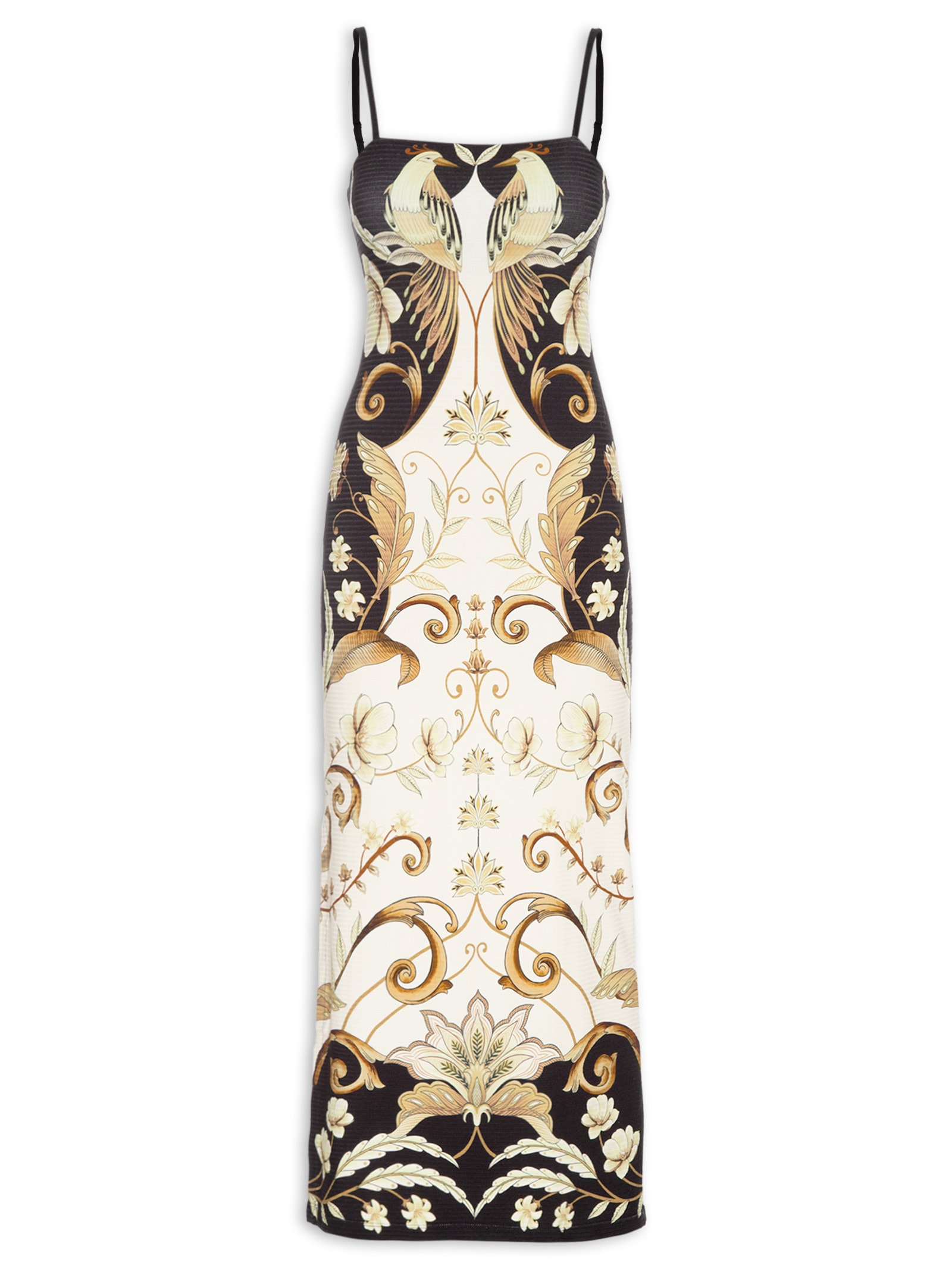 Vestido Midi Milena Preto Farm