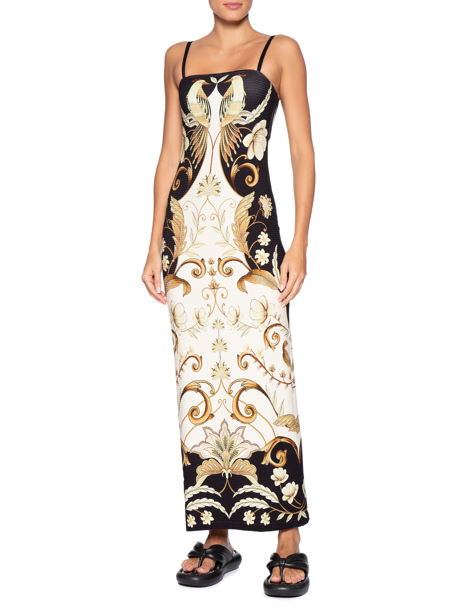 Vestido Midi Milena Preto Farm