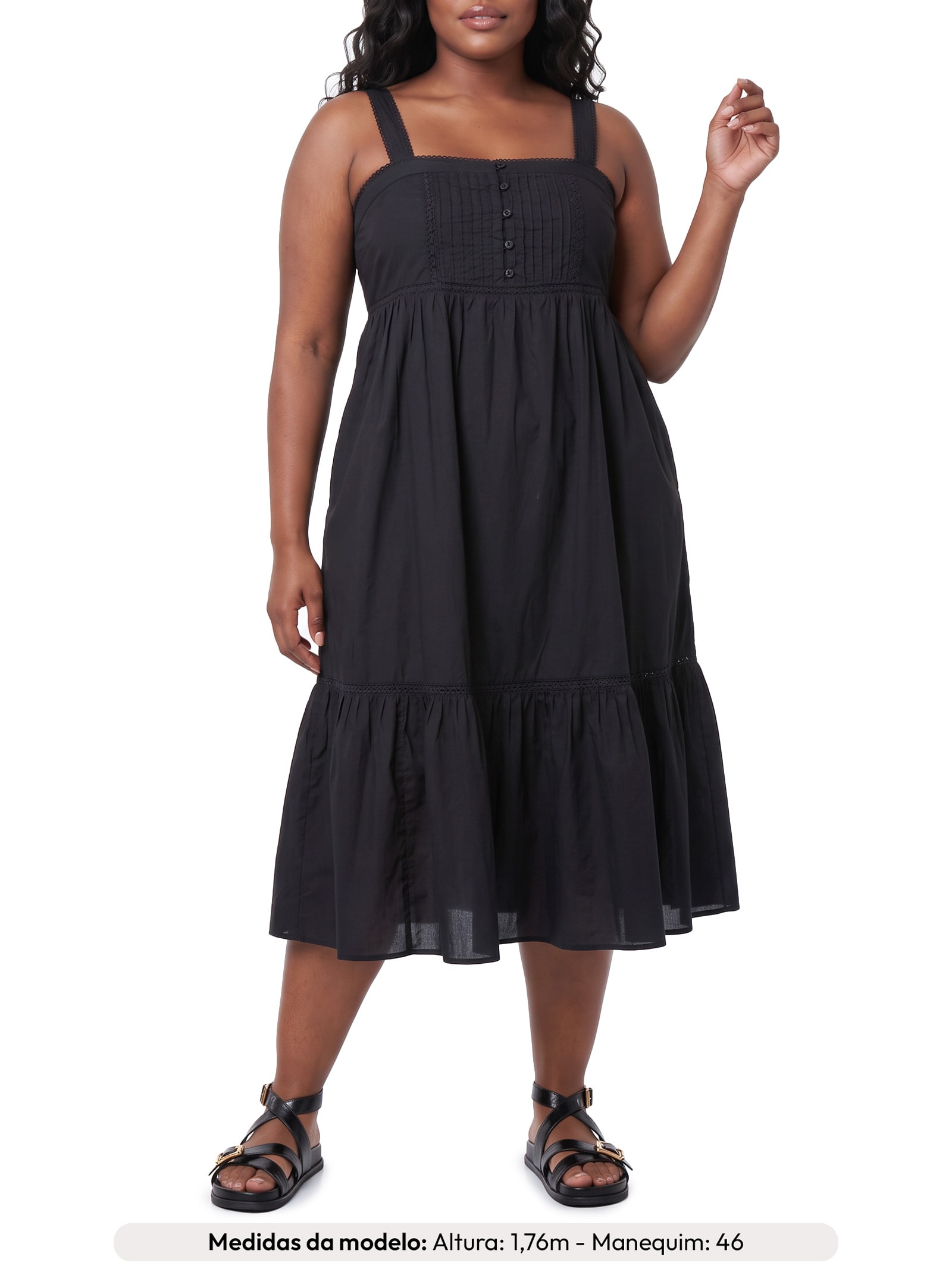 Vestido Midi Mimi Sl Preto Levi's