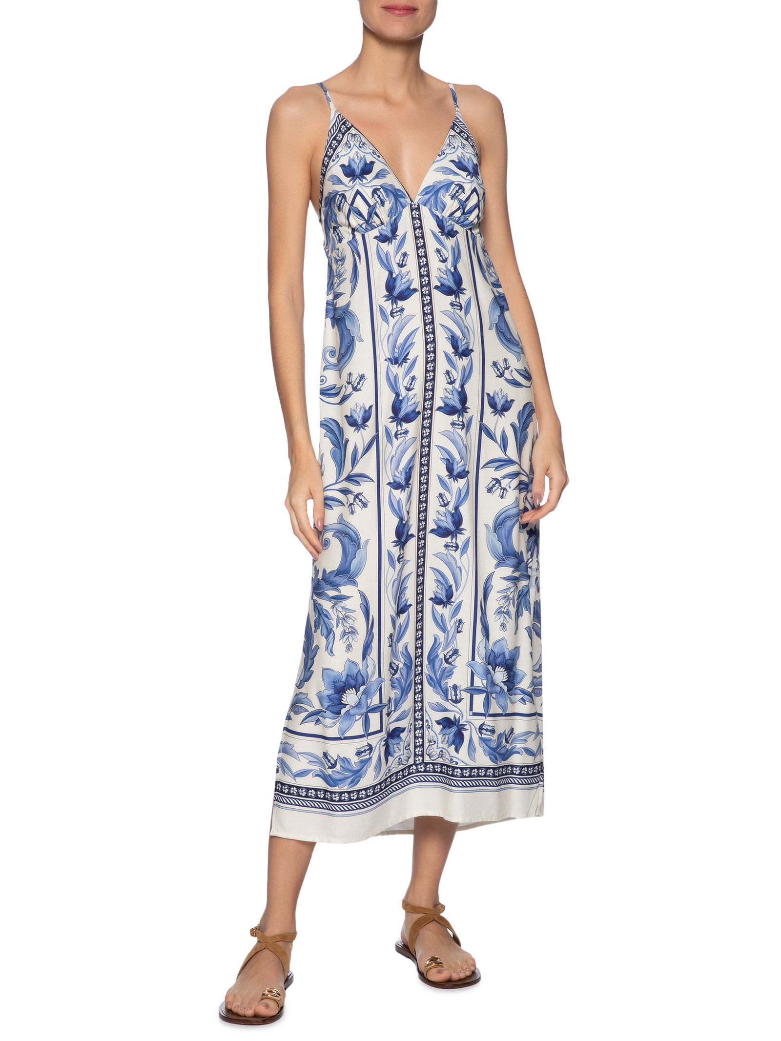 Vestido Midi Natalia Branco Farm